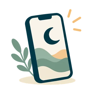 Smartphone with a crescent moon for online booking after closing time.